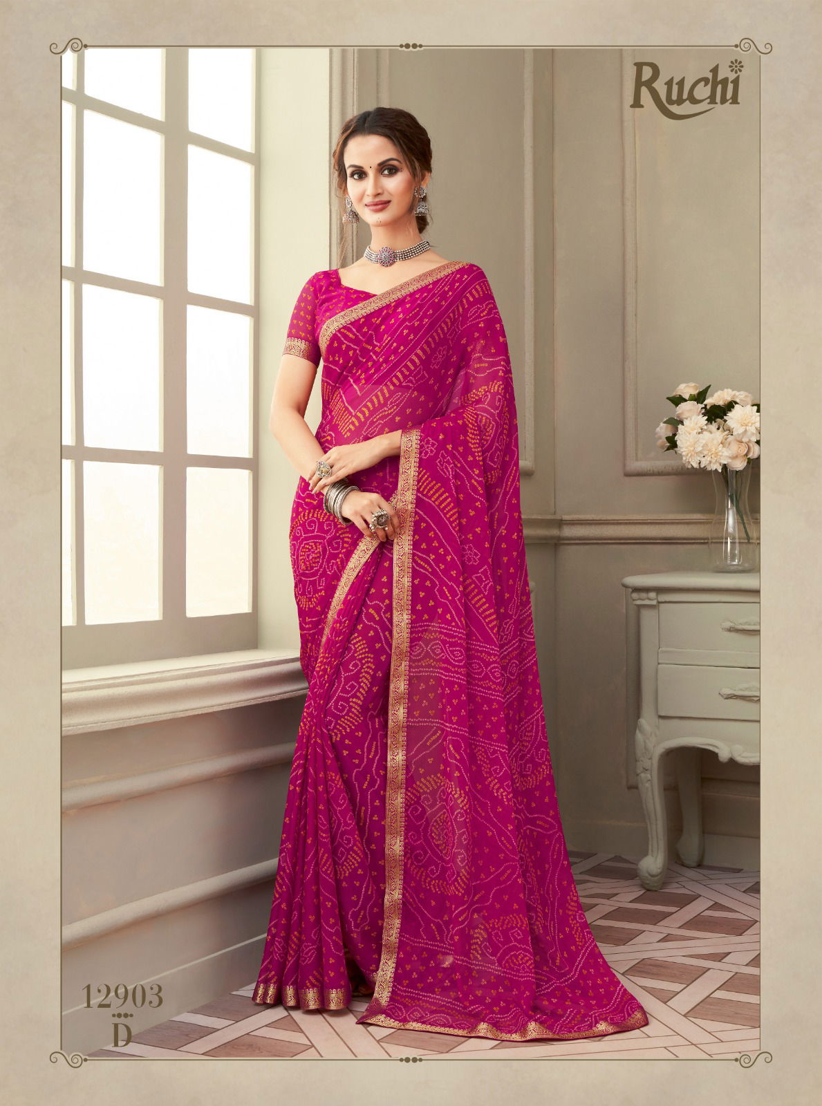 Simaya By Ruchi Printed Designer Chiffon Sarees Wholesale Market In Surat